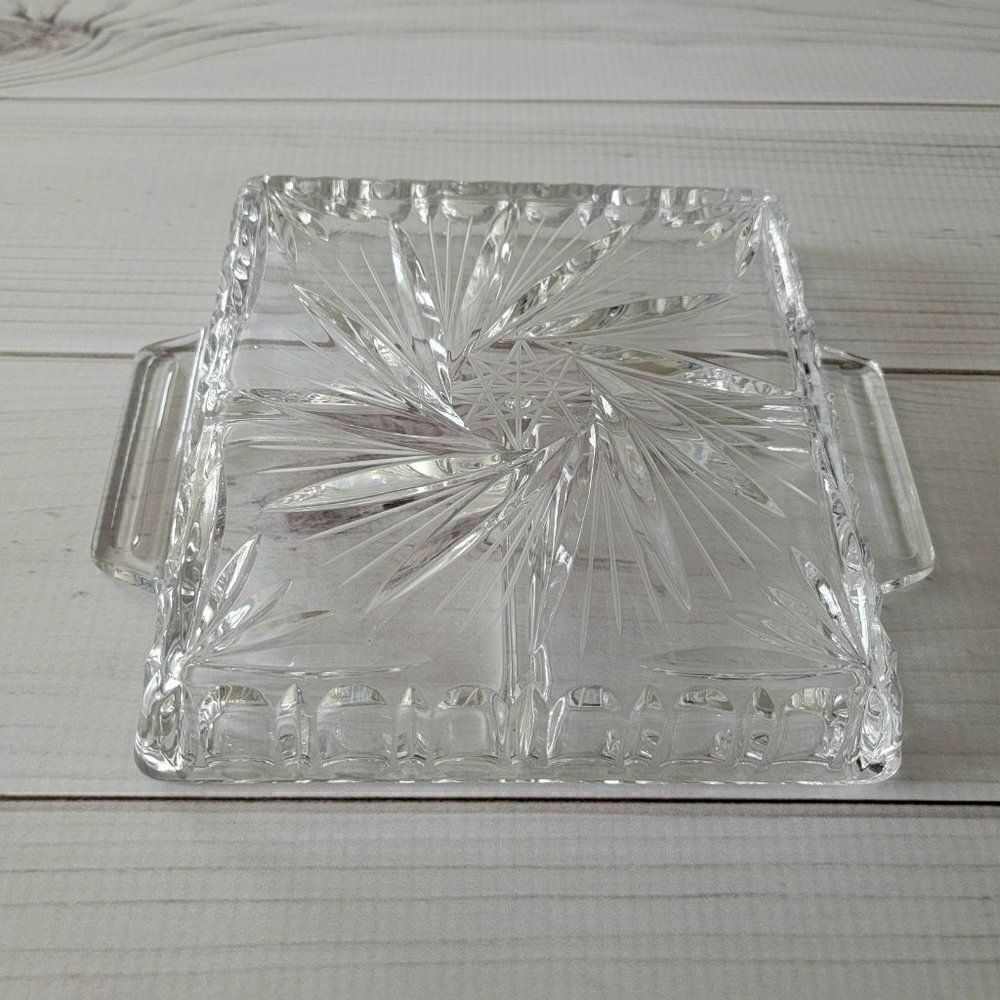 3 Section Crystal Dish Butter Dish‎ - Picture 4 of 12